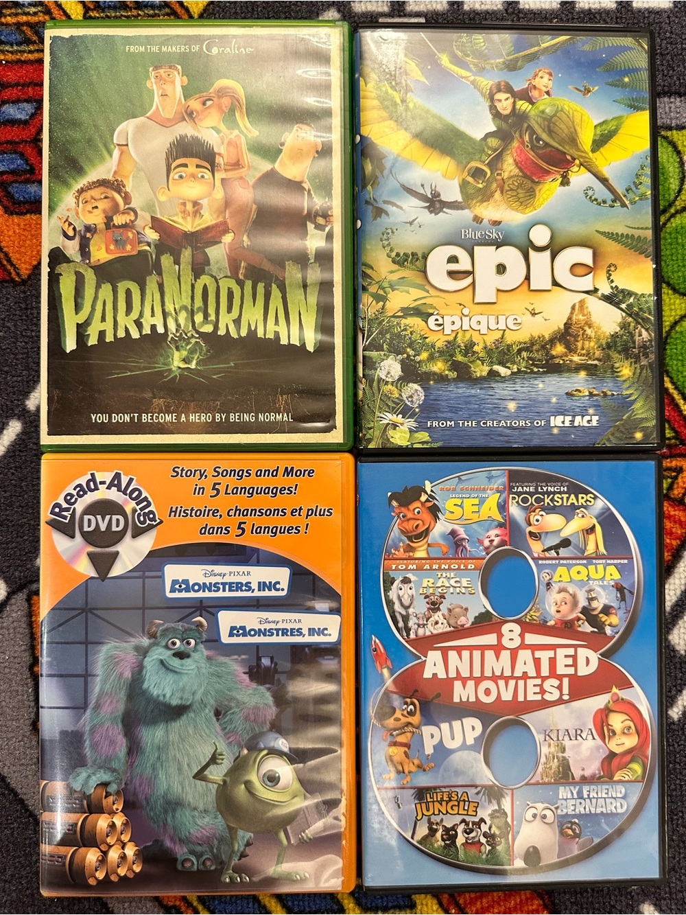 Family Movie Night / Animation Bundle: Epic, Paranorman, Monsters Inc. etc. DvD